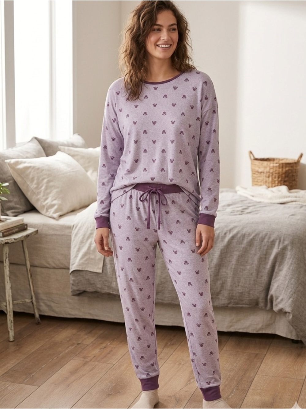 Disney Minnie Mouse Purple Lounge PJ Set - Small - Picture 1 of 13